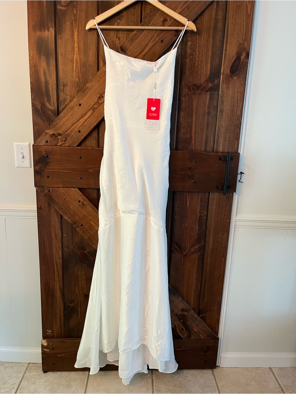 JJ’S HOUSE Wedding & Special Occasions Ivory long Satin Slip Dress -large NWT